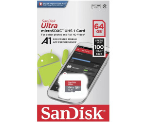 SanDisk Ultra A1 micro SDXC 64 Go (SDSQUAR-064G) au meilleur prix