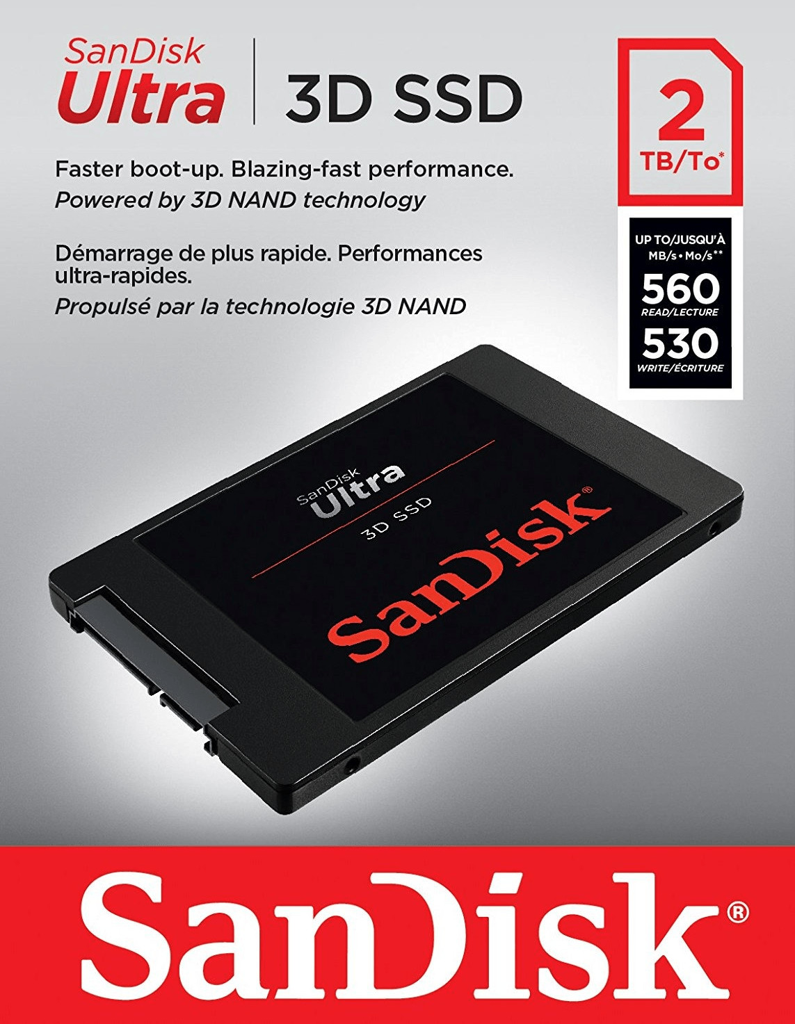 SanDisk Ultra 3D 2 To (SDSSDH3-2T00-G25) au meilleur prix sur