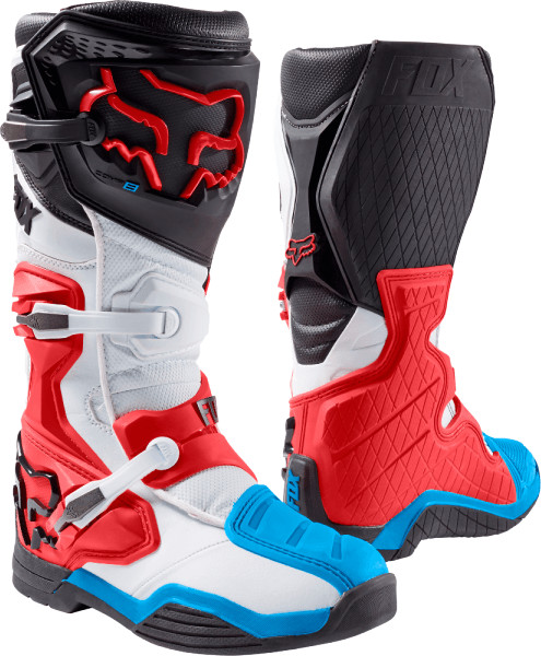 Fox Bottes Comp 8s bleu/blanc