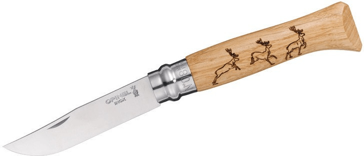 Opinel N° 8 Animalia (Inox, cerf)