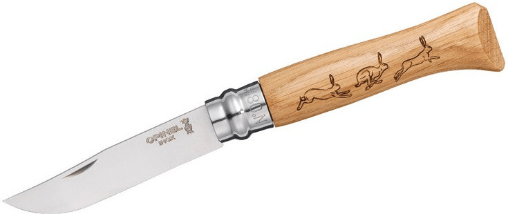 Opinel N° 8 Animalia (Inox, lièvre)