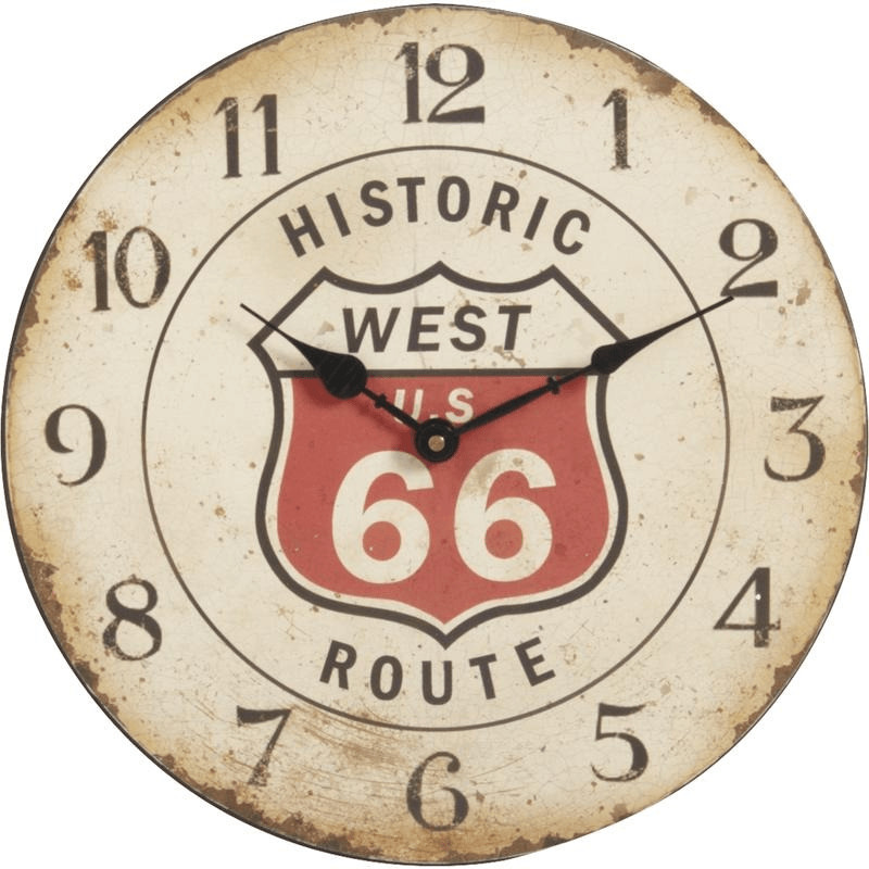 Aubry Gaspard Horloge en bois Route 66