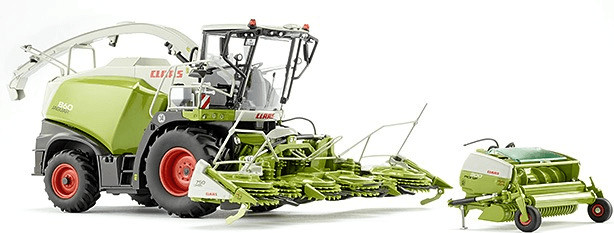 Wiking Claas Jaguar 860 avec Orbis 750 et Pick-up 300 1:32 (077812)