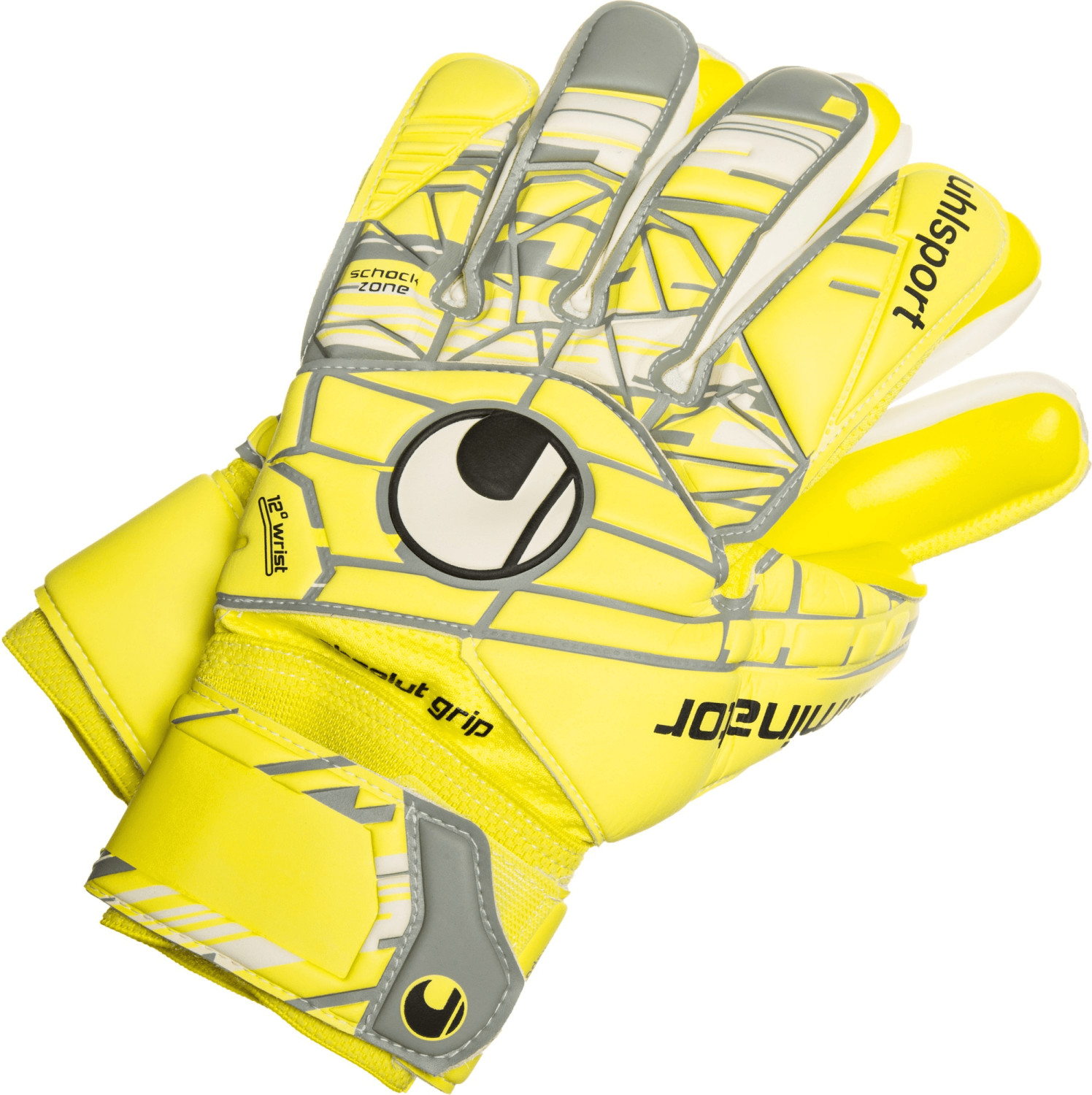 Uhlsport Gants de gardien Eliminator Absolutgrip HN jaune fluo/gris