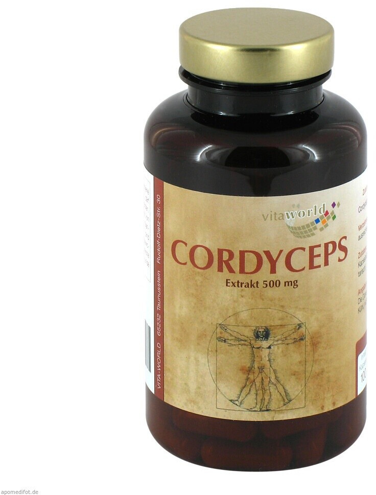 Extrait Cordyceps CS4 Premium Vita World - 500mg, 100 Capsules, Origine Allemagne