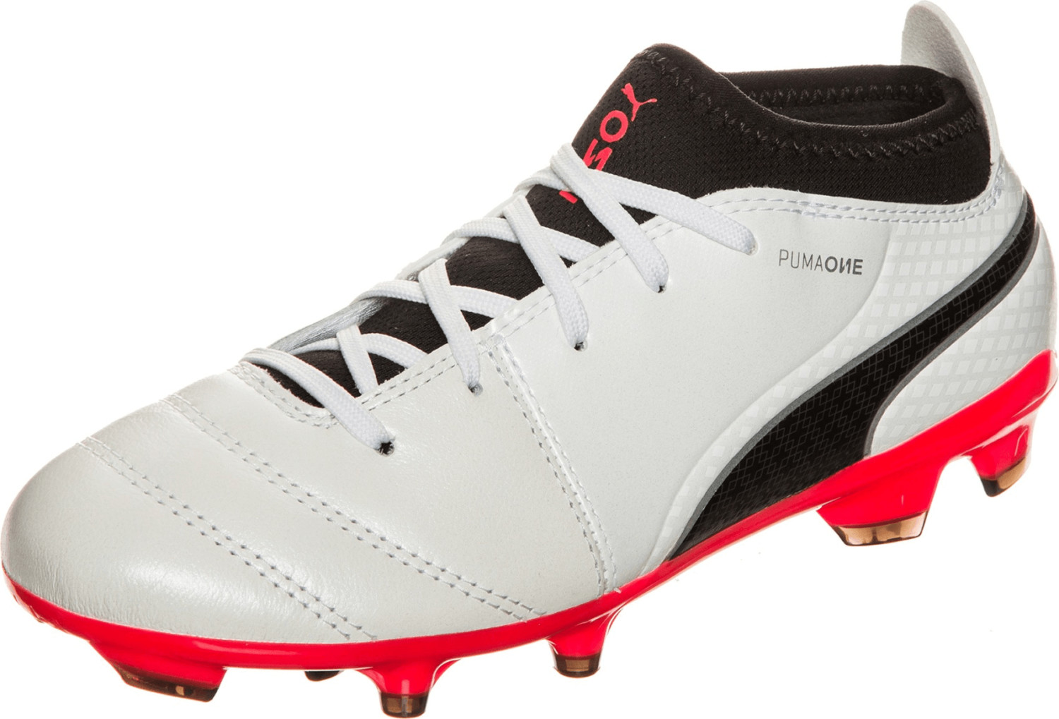Puma ONE 17.3 FG Jr white/black/coral
