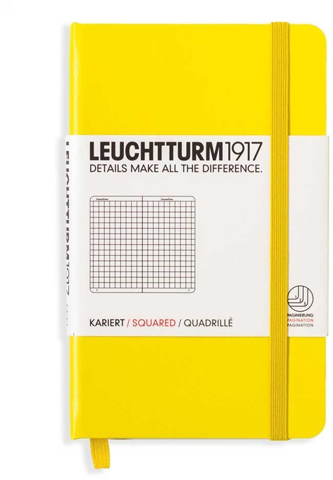 Leuchtturm1917 Pocket Notebook (A6) Hardcover Squared Lemon