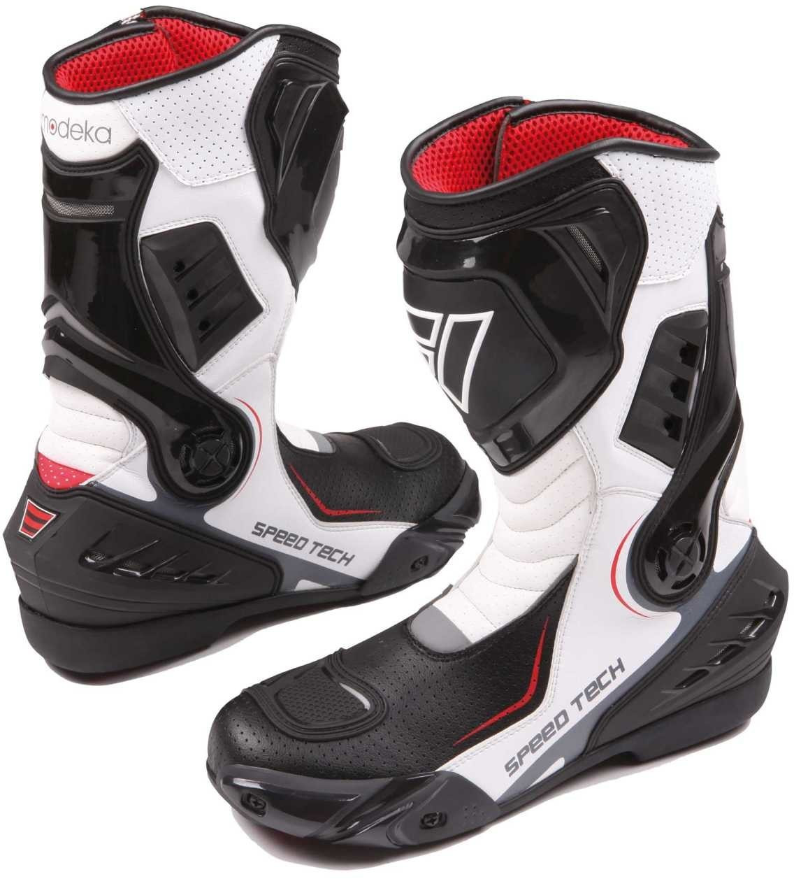 Modeka Bottes Speed Tech blanc/noir