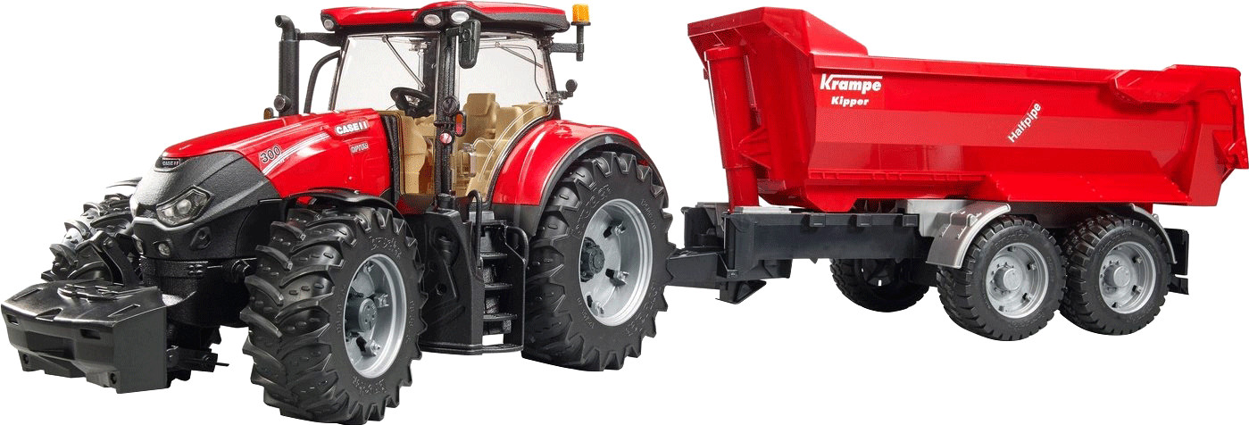 Bruder Tracteur Case IH Optum 300CVX avec remorque Krampe (03199)