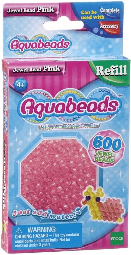 Aquabeads Recharge de 600 perles à facettes rose vif