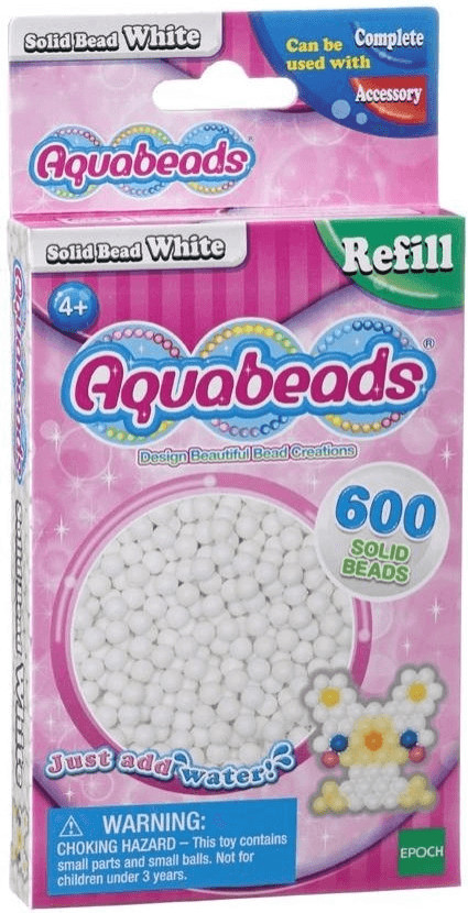 Aquabeads Recharge de 600 perles blanches