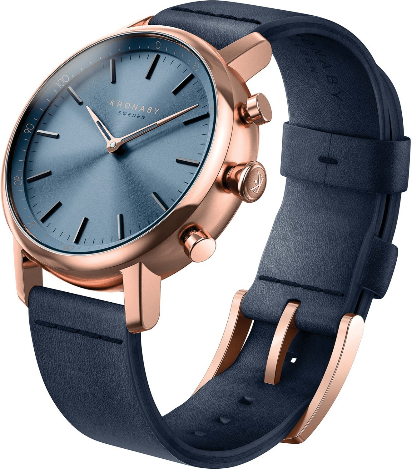 Kronaby Carat bleu bracelet cuir bleu