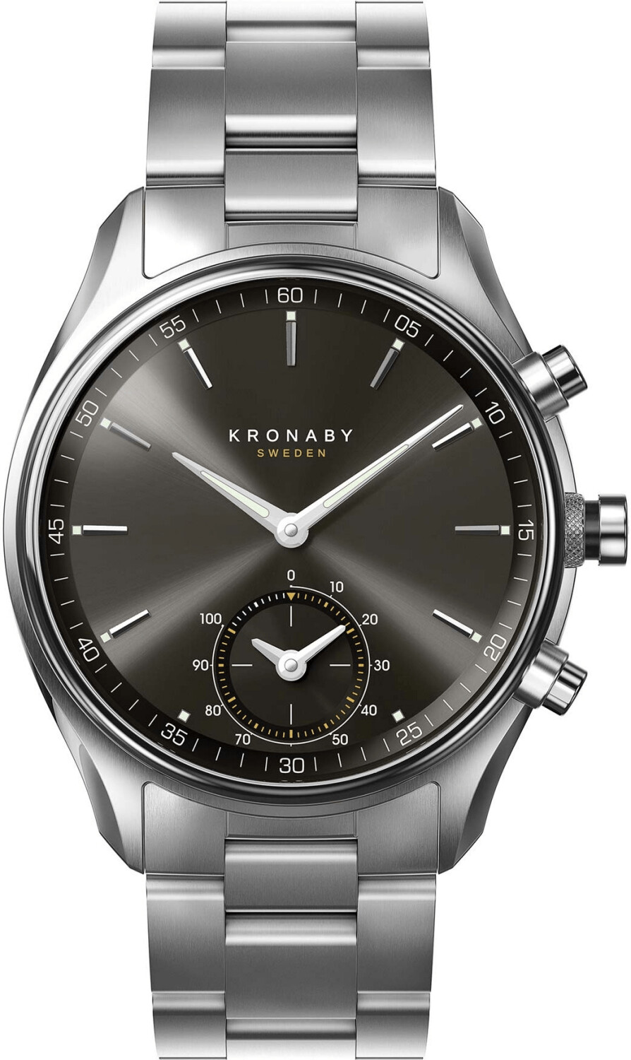 Kronaby Sekel 43 mm gris bracelet métal argent