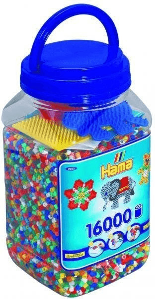 Hama Beads and pegboards in tub (2063)