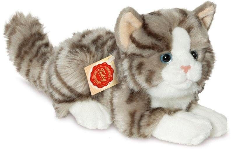 Teddy Hermann Chat allongé gris