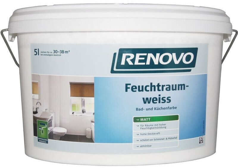 Renovo Feuchtraumfarbe weiß matt 5 l weiß ab 33,99 € | Preisvergleich bei | Wandfarben
