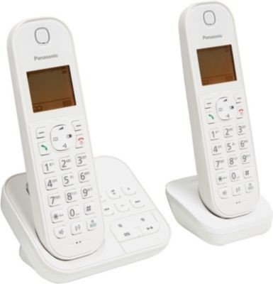 Téléphone fixe sans fil Duo - KX-TGC422FRW - Blanc PANASONIC : le téléphone  fixe à Prix Carrefour