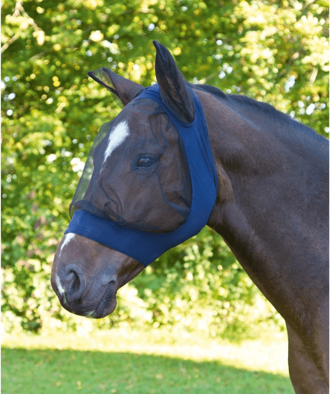 Kerbl Masque anti-mouches FinoStretch Cob bleu