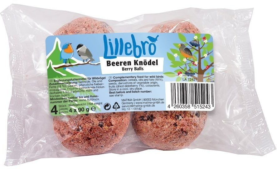 Lillebro Boules de graisse baies (4 x 90 g)