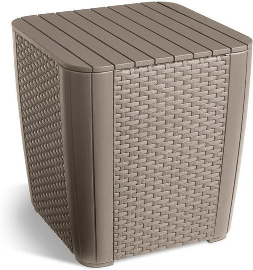 Allibert Luzon Table d'appoint en osier plat cappuccino
