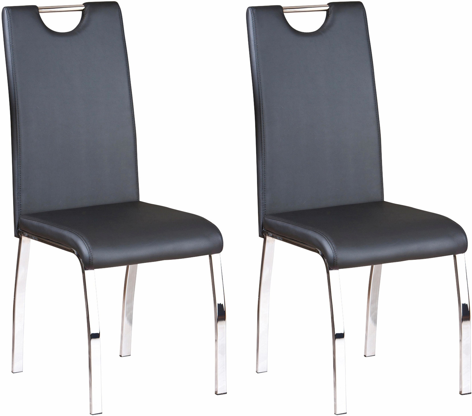 Inter Link Lot de 2 chaises noir
