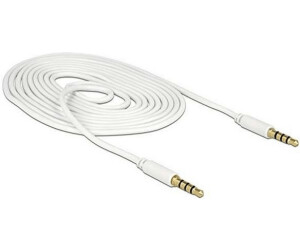 AUX Kabel Audio  3,5mm Stereo Klinken  Stecker Flat Aux Cabel Weiß TOP