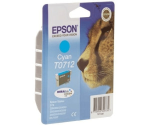 Singlepack Epson Original T0712 Tinte Gepard cyan wisch- und wasserfeste 