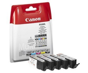 Multipack de cartouches d'encre pigmentée Canon PGI-580BK/CLI-581 BK/C/M/Y