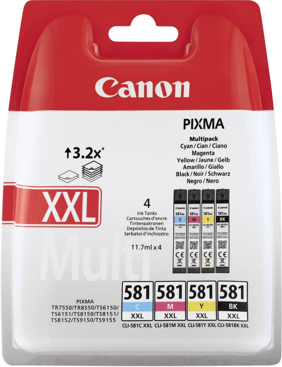 Soldes Canon Multipack 4 couleurs CLI-581XXL 2024 au meilleur prix sur