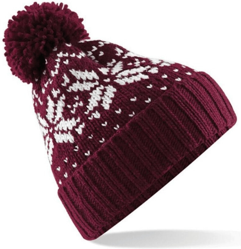 Beechfield CB456 Fair Isle Snowstar Beanie burgundy