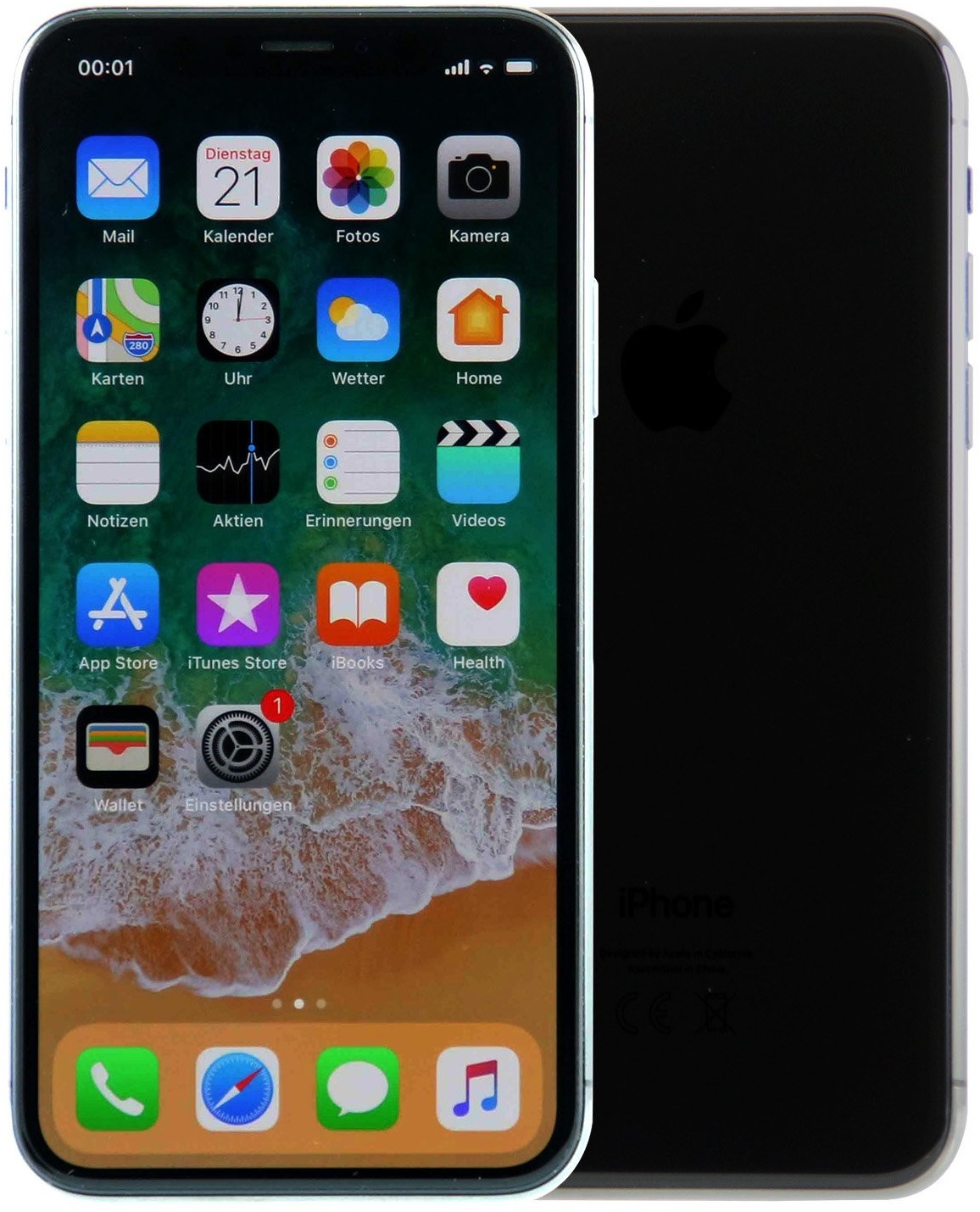 iPhone X 256GB Space Gray - New battery - Refurbished product