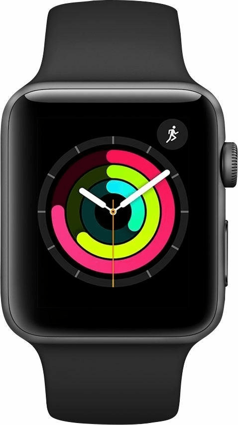 Apple Watch Series 3 GPS 42 mm aluminium gris sidéral bracelet sport noir