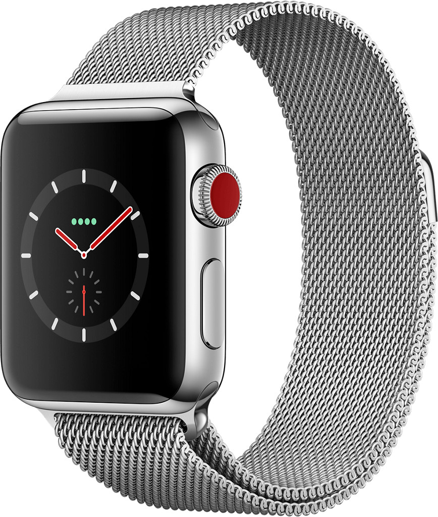 Apple Watch Series 3 GPS + Cellular 38 mm acier inoxydable bracelet milanais argent