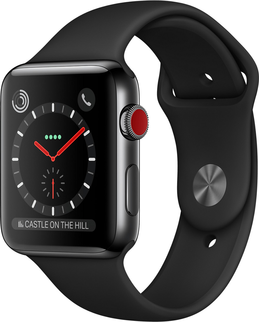 Buy Apple Watch Series 3 GPS + Cellular Space Black Stainless Steel Black Stainless Steel Apple Watch