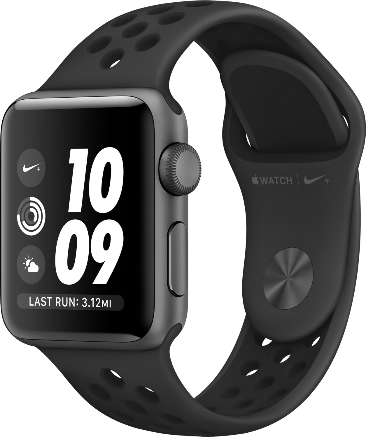 Apple Watch Series 3 Nike+ 42mm GPS Aluminiumgehäuse spacegrau mit Nike Sportarmband anthrazit/schwarz