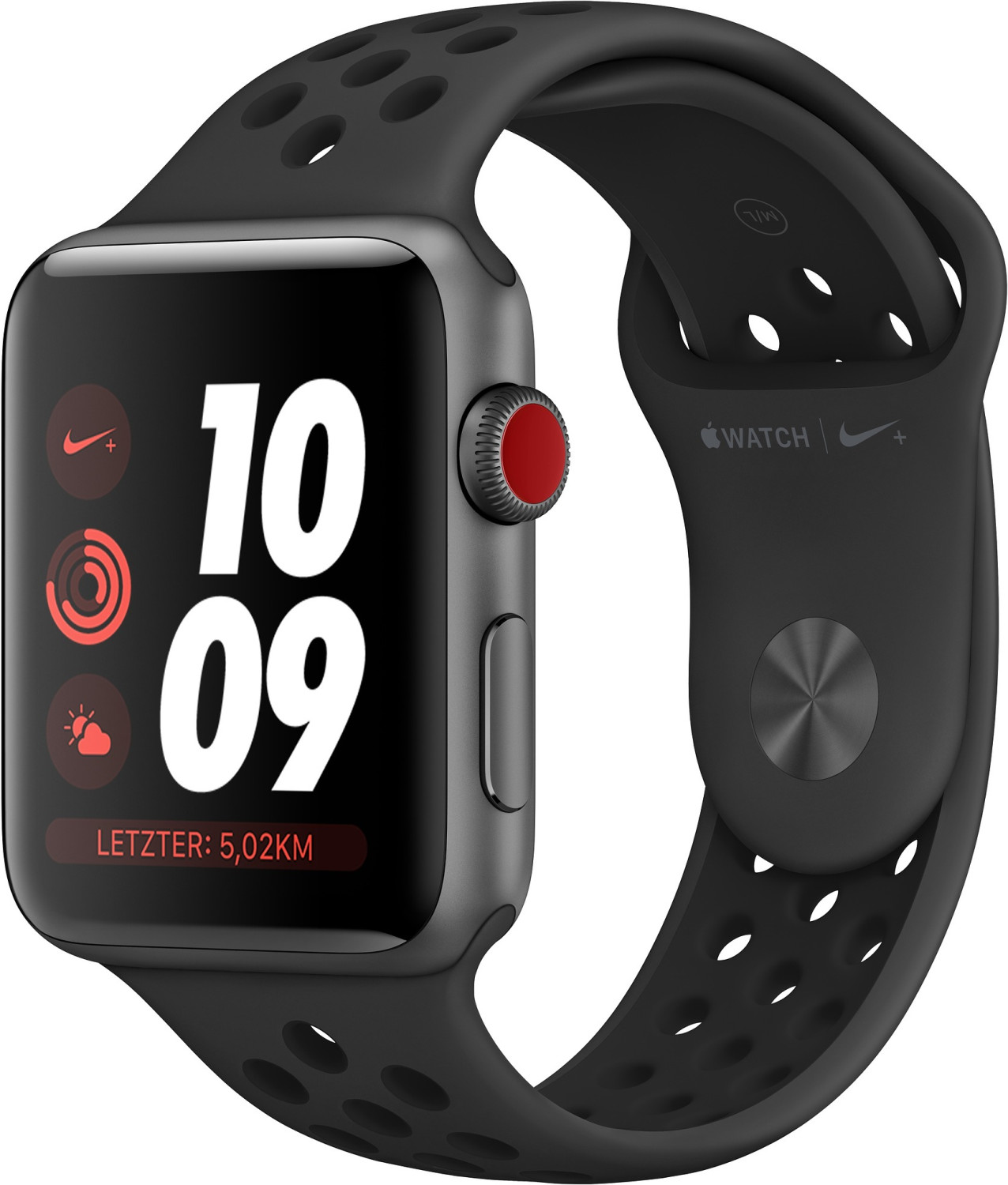 Apple Watch Series 3 Nike+ GPS + Cellular 38 mm aluminium gris sidéral bracelet sport anthracite/noir