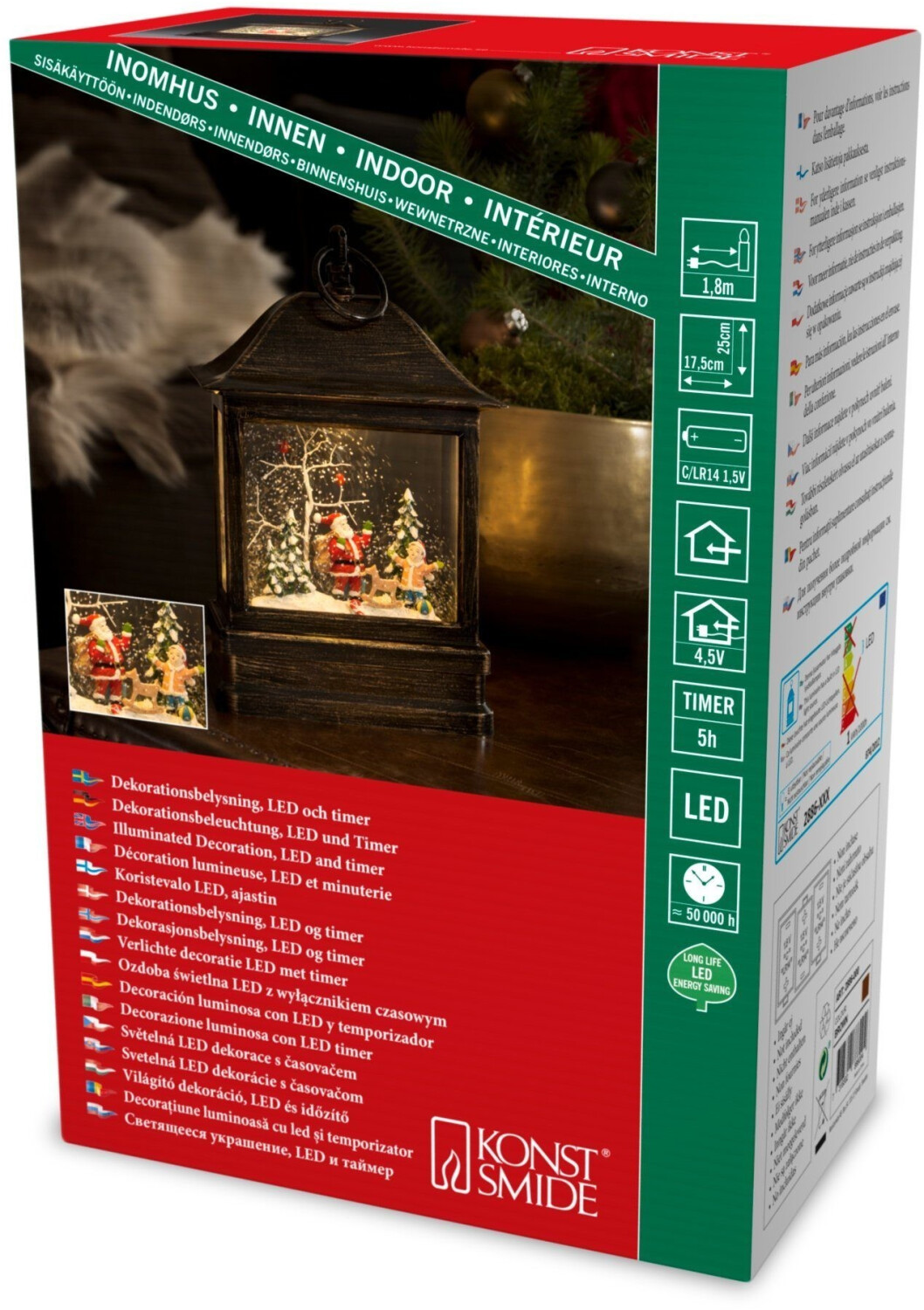 Preisvergleich | € 49,99 bei LED Kind und Schneelaterne ab Konstsmide Weihnachtsmann (2886-000)