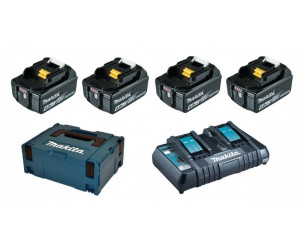 MAKITA Pack 4 batteries 18V 4Ah + chargeur double DC18RD - 197503-4