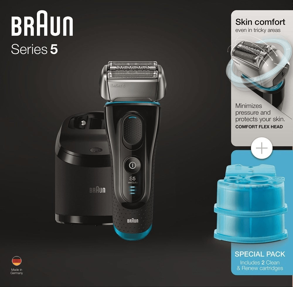 Braun 5190cc + CCR2 Series 5 W&D Rasierer schwarz/blau