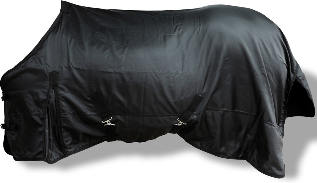 VidaXL Tapis en toison double couche noir 155 cm (90916)
