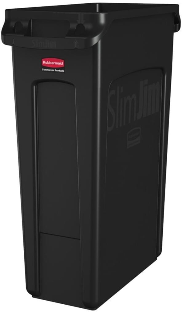 Rubbermaid Slim Jim avec canaux d'aération 87 L noir