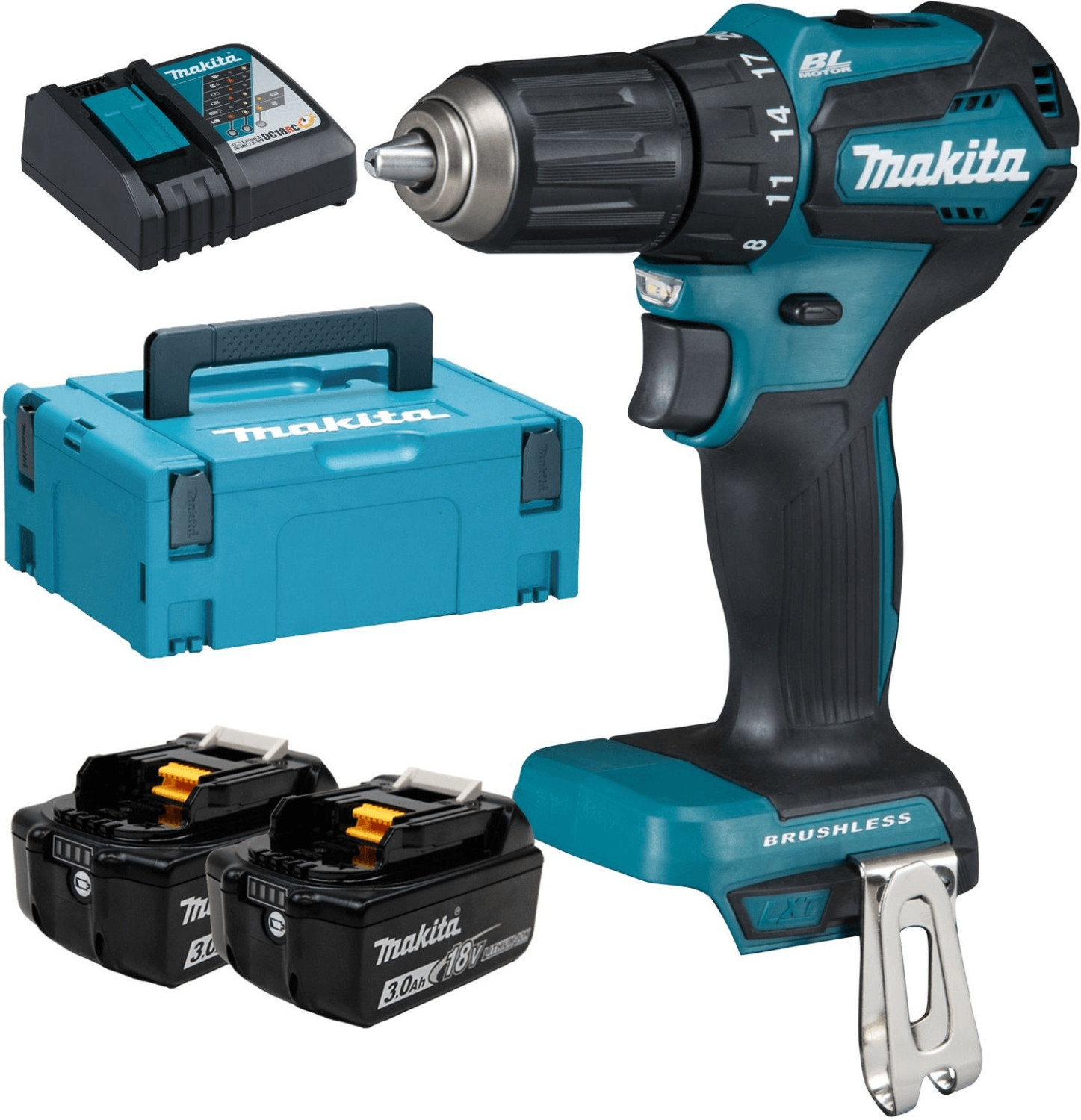Makita DDF483RFJ 2 x 3 0 Ah Ladeger t im Makpac 2 ab 229 29