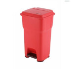 vidaXL Mülleimer Mülleimer Abfalleimer Abfallbehälter mit Schwingdeckel 60L  Schwarz und Rot