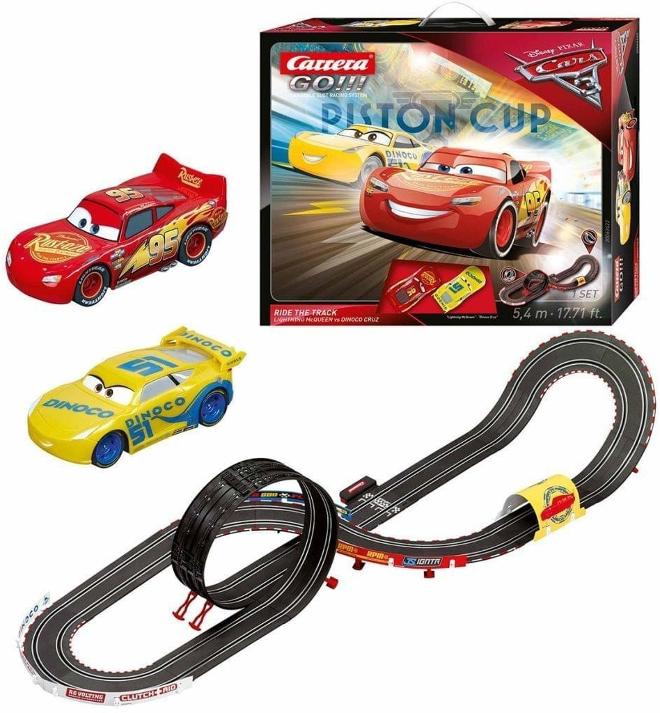 Carrera GO!!! Disney/Pixar Cars 3 Fast Friends Slot Car Race Track Set  featuring Lightning McQueen versus Dinoco Cruz