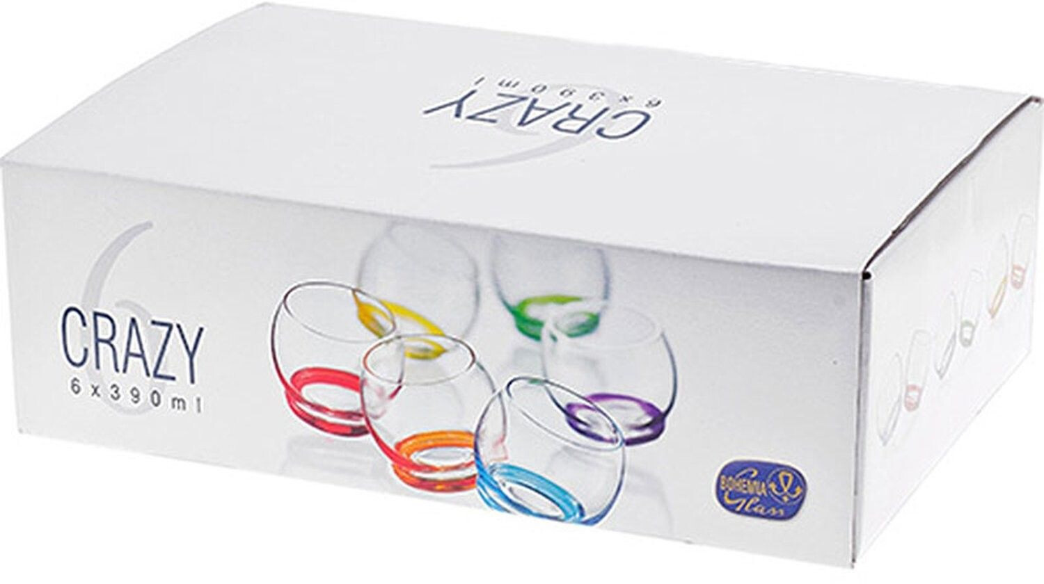 Bohemia Cristal Punch mug Grazy Bunt 390 ml set of 6