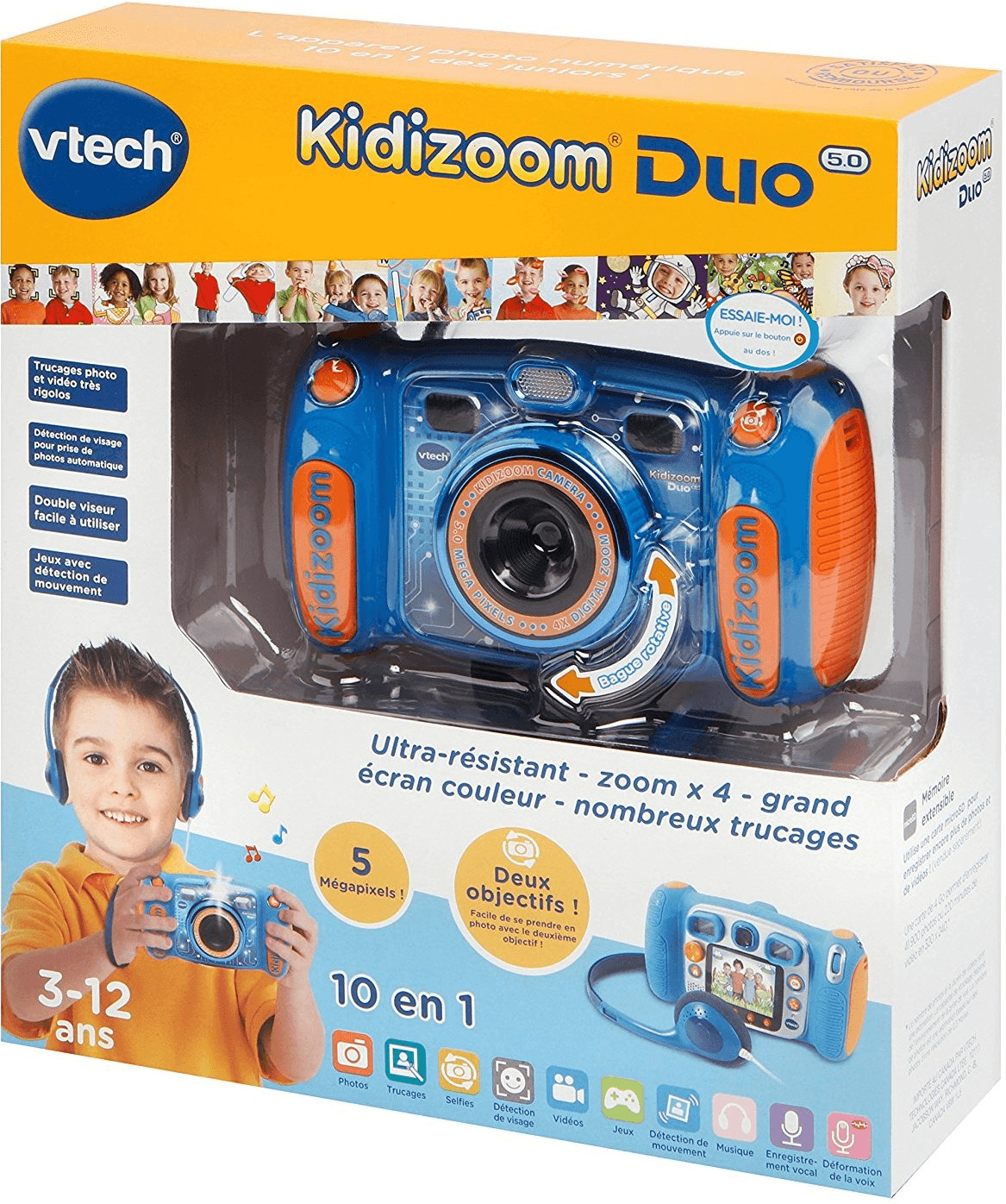VTech - Kidizoom Duo DX Rose, Appareil Photo Enfant 10 En 1, Camera enfant  - 3/12 ans â€“ Version FR