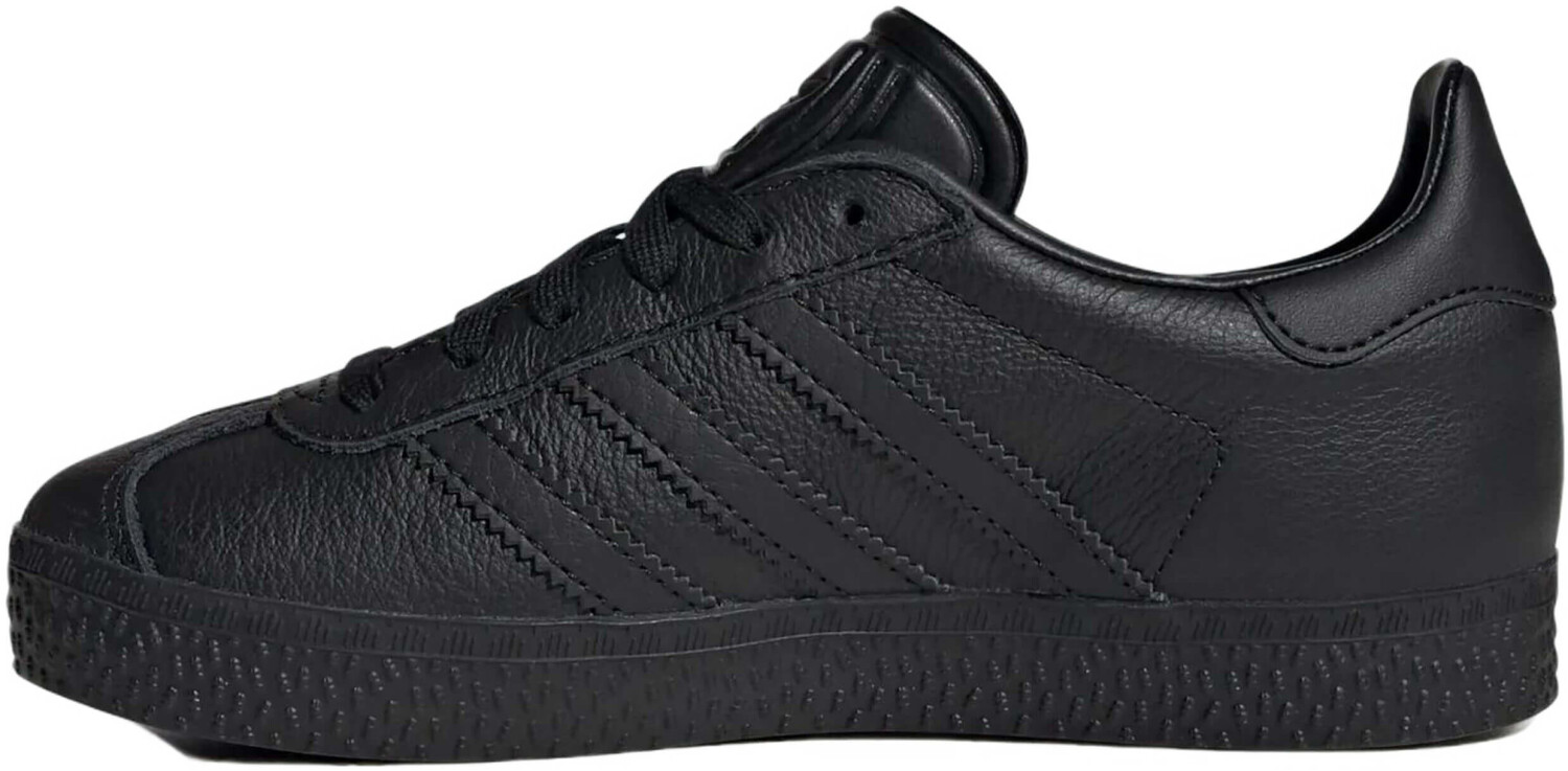 Black leather adidas gazelle junior best sale