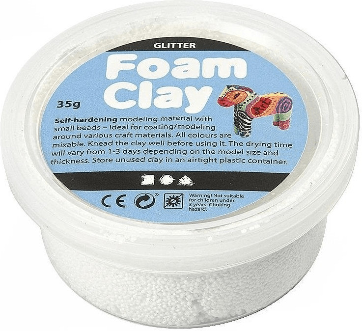 Creativ Company Foam Clay 35g blanc pailleté