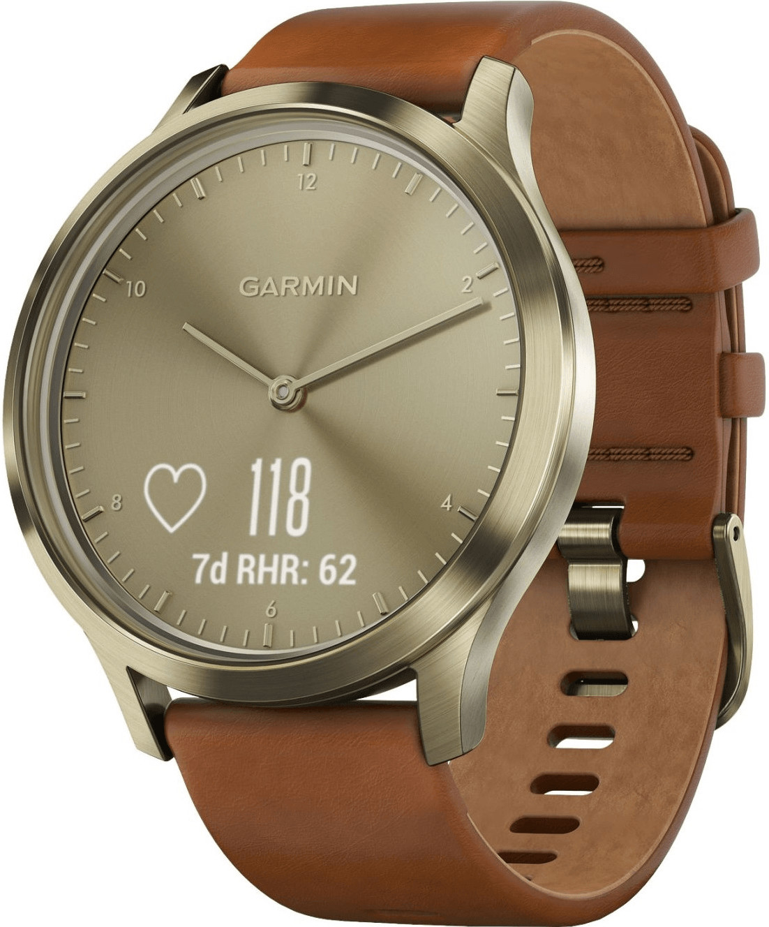 Garmin vivomove HR Premium S M gold light brown au meilleur prix