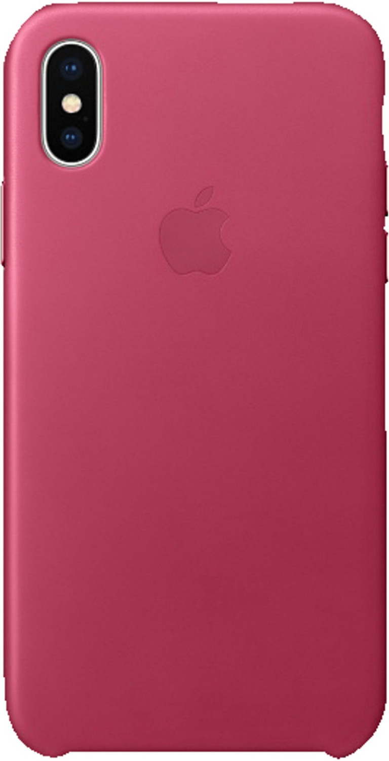 Apple Coque cuir (iPhone X) rose fuchsia
